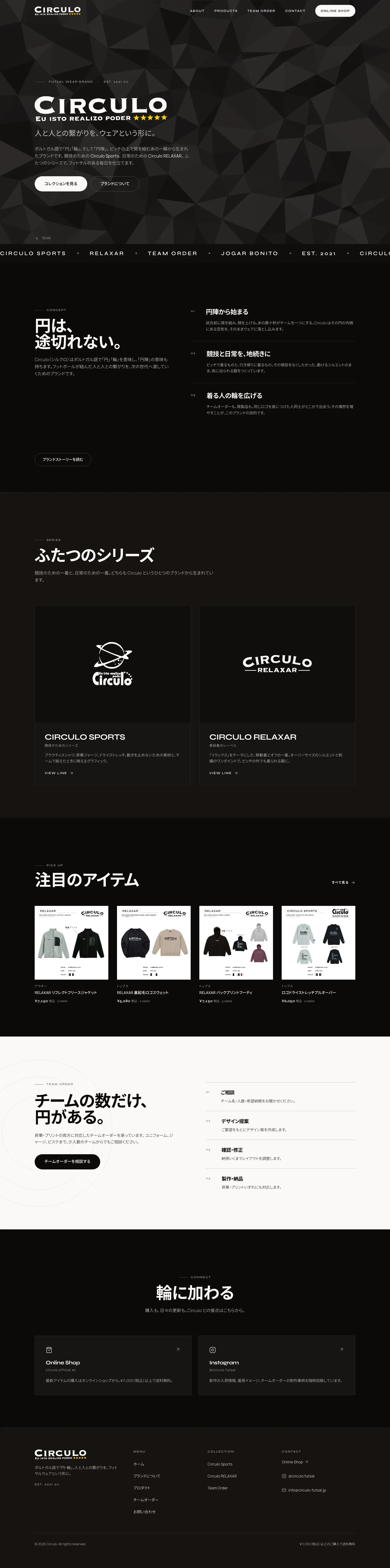 Circuloのサイト全体
